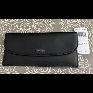 NWT Coach Saffiano leather soft wallet